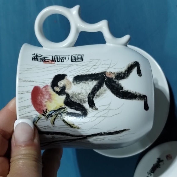 Teavana Capuchin Monkey Ceramics Exclusive Collection Porcelain mug tea cup - Picture 3 of 7